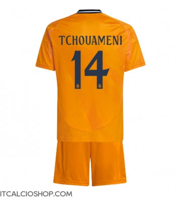 Real Madrid Aurelien Tchouameni #14 Seconda Maglia Bambino 2024-25 Manica Corta (+ Pantaloni corti)